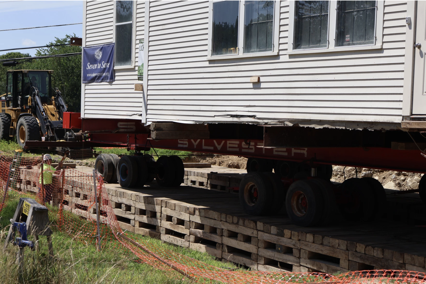 Historic building on a trailer